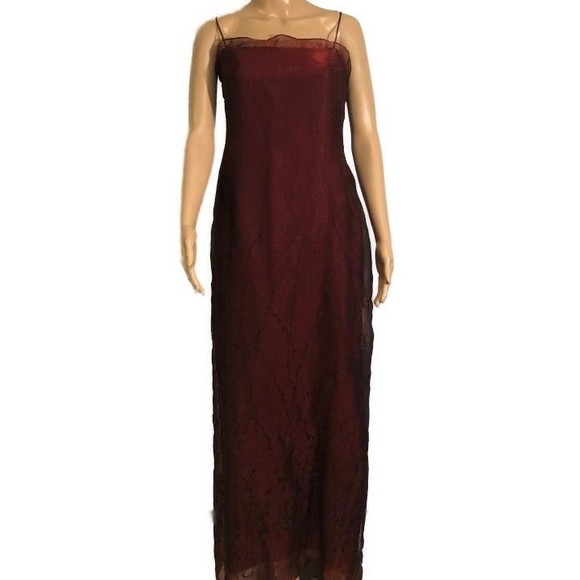 Georgiou Studio Wine Spaghetti Straps Evening Gown - Picture 2 of 9